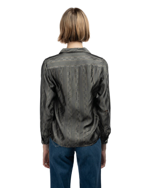 50's Metallic Loop Collar Shirt - Small