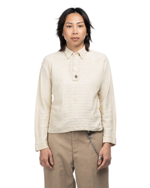 50's Knit Oxford Collar Polo - XS