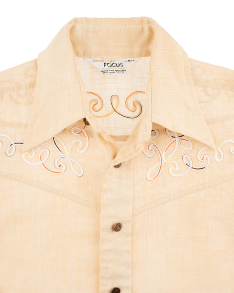 70's Embroidered Western Shirt - Medium