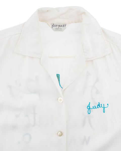 70's Chain-Stitched Rayon Bowling Shirt - Small