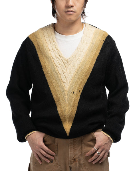 60's Italian Wool V-Neck Sweater - Large