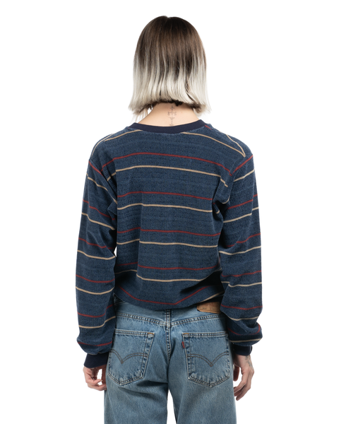 1970s Velvety Striped Sweatshirt