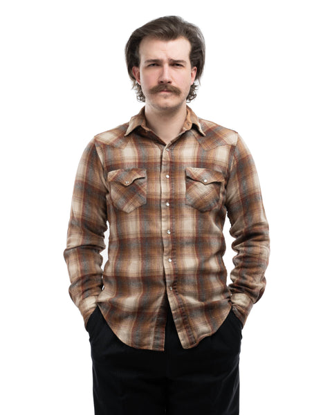 70's Wool Pearl Snap Shirt - Medium