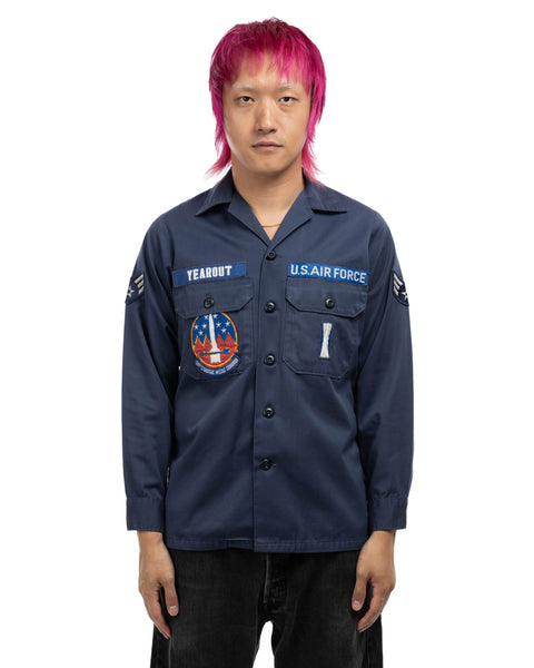 70's ICBM Missile Blue Utility Shirt - Medium