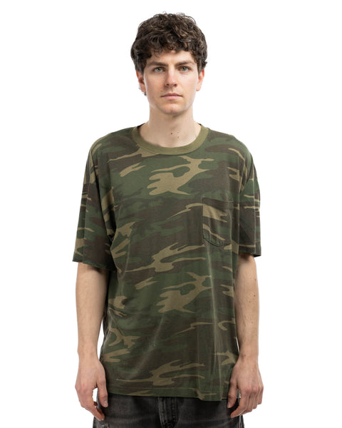 80's Boxy Camo Pocket Tee - Large