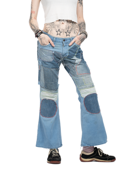 1970s Patched Levi's Flares