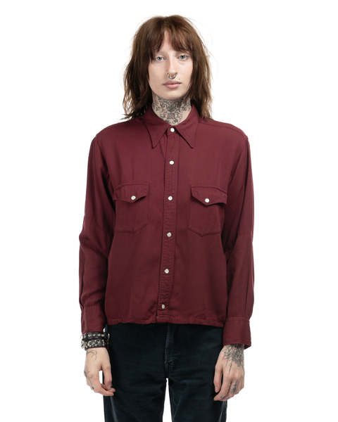 1950s Boxy Rayon Snap Shirt