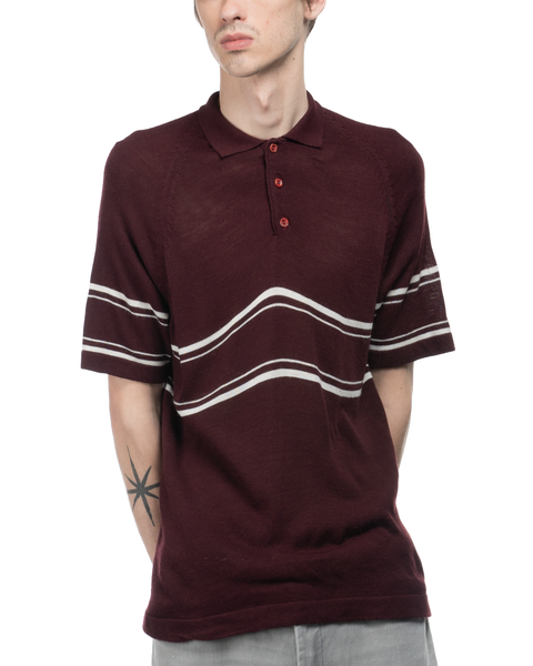 70's Warp Stripe Knit Polo - XL