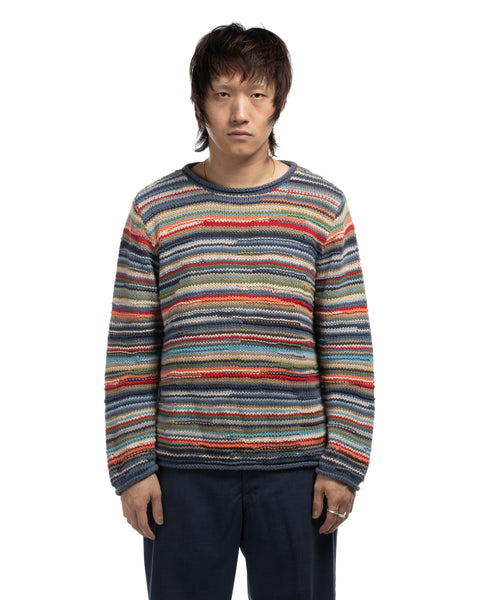 90's Cotton Color-Banded Sweater - Medium