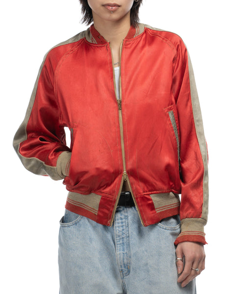 50's Satin Bomber Jacket - Medium