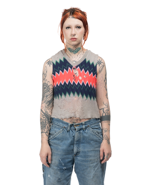 50's Tattered Sweater Vest - Small