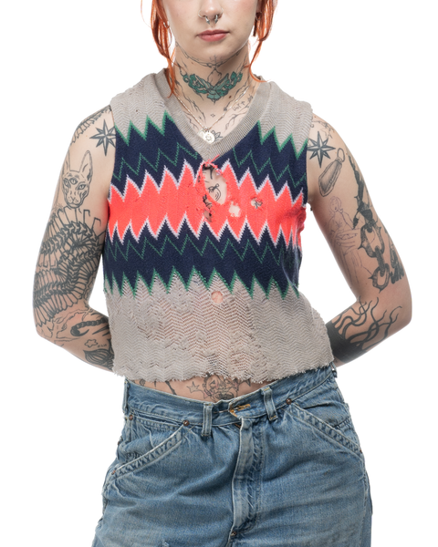 50's Tattered Sweater Vest - Small