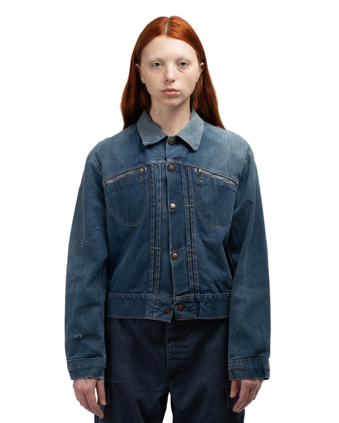 60's Roebucks Pleated Selvedge Denim Jacket - Large
