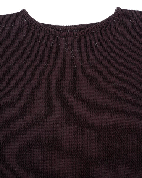 60's Cropped Hand-Knit Sweater - Medium