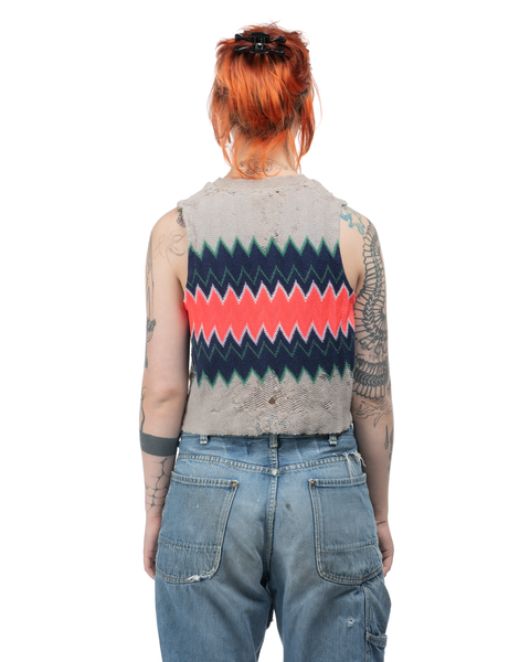 50's Tattered Sweater Vest - Small