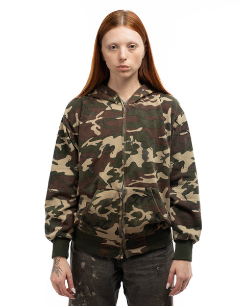 70's Camo Zip-Up Hoodie - Medium