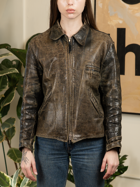 1950s Side-Cinch Leather Jacket