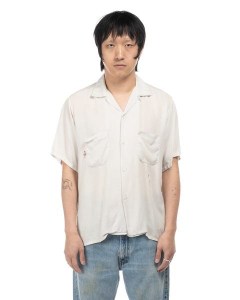 1950s Thrashed Rayon Loop-Collar Shirt