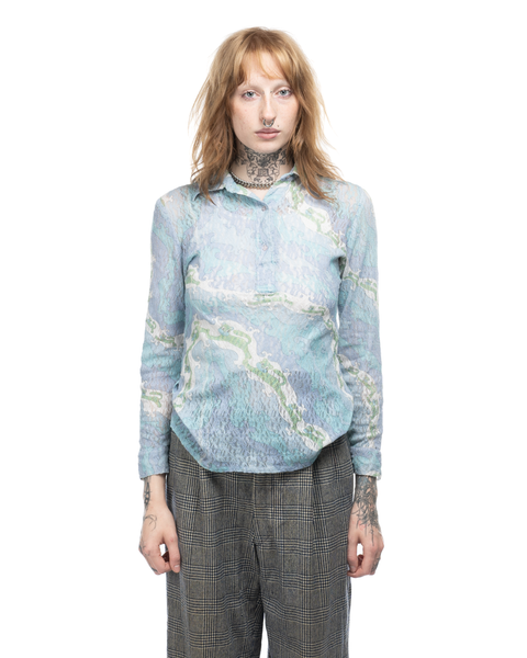 1970s Sheer Cat Print Shirt