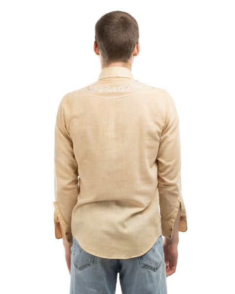 70's Embroidered Western Shirt - Medium