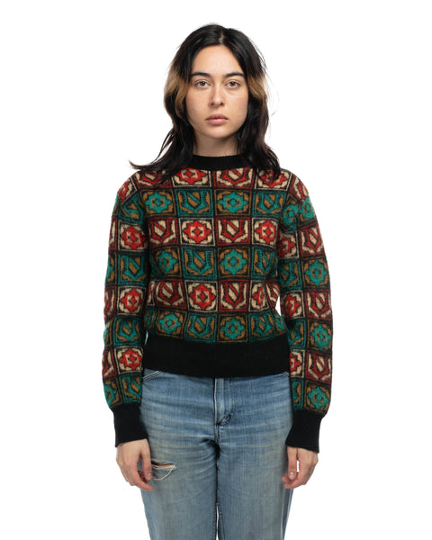60's Patterned Pilgrim Sweater - XS