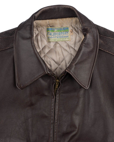 70's Horsehide Bomber Jacket - Medium