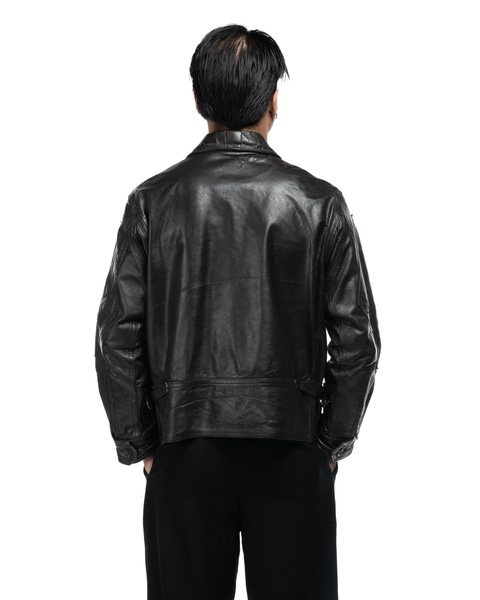 70s Leather Bomber Jacket - Large