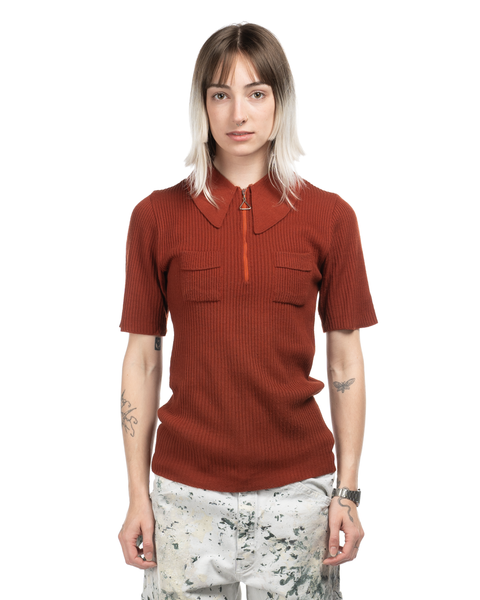 1970s Knit Zip-Polo