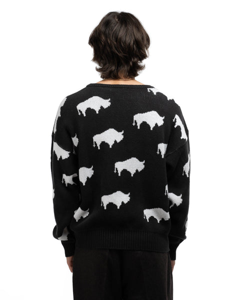 90's Buffalo Print Sweater - Medium