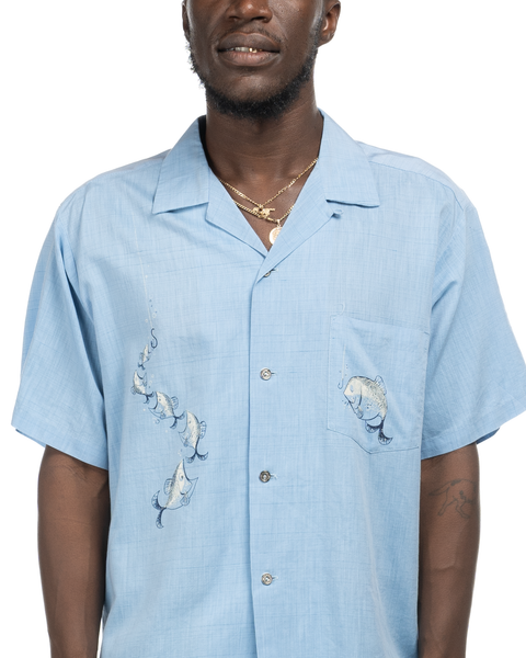 1960s Fish Print Aloha Shirt
