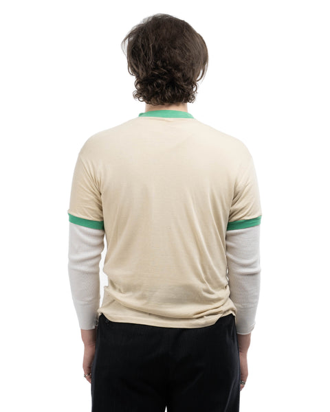 70's Mock Neck Ringer Tee - Medium
