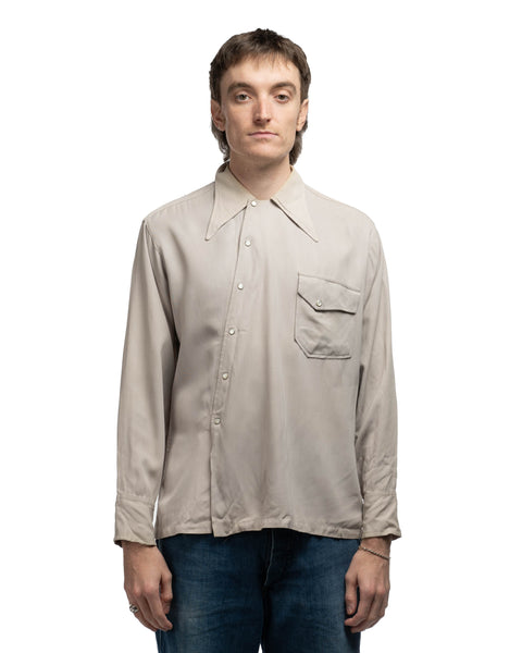 50's Asymmetrical Rayon Western Shirt - Medium