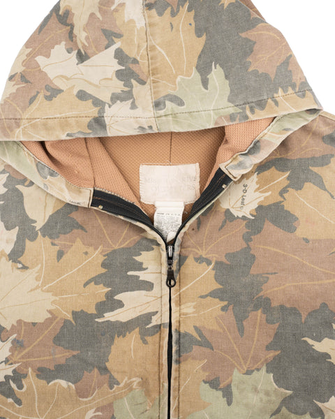 80's Thermal Lined Camo Hooded Jacket - Large