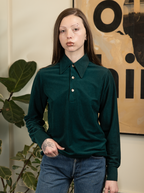 1960s Velvet Henley Top