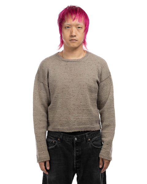 60's Cropped Hand-Knit Sweater - Medium