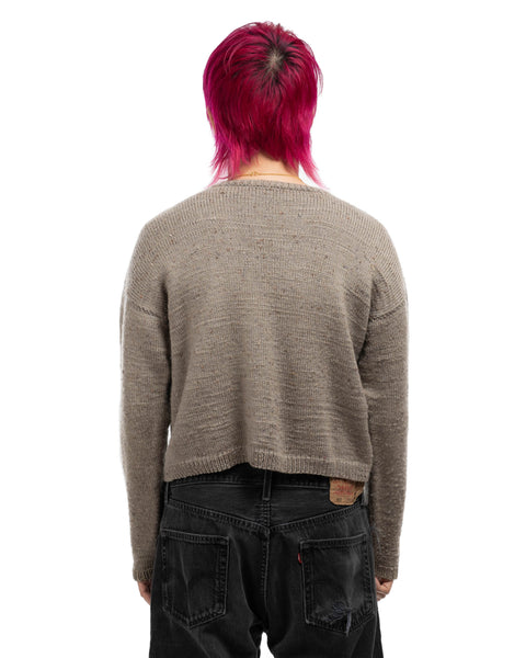 60's Cropped Hand-Knit Sweater - Medium