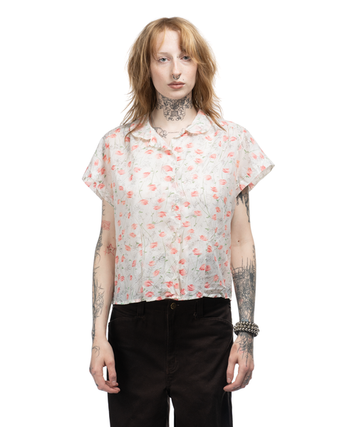 1960s Sheer Floral Loop Collar