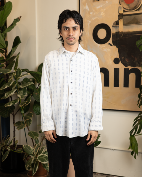 1960s Patterned Button-Up Shirt