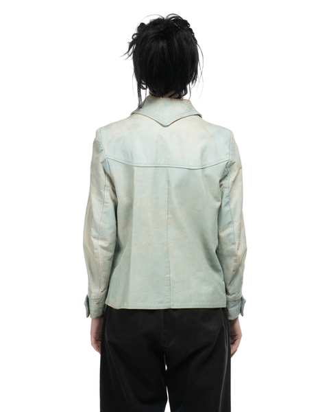 1950s Robin Egg Leather Coat