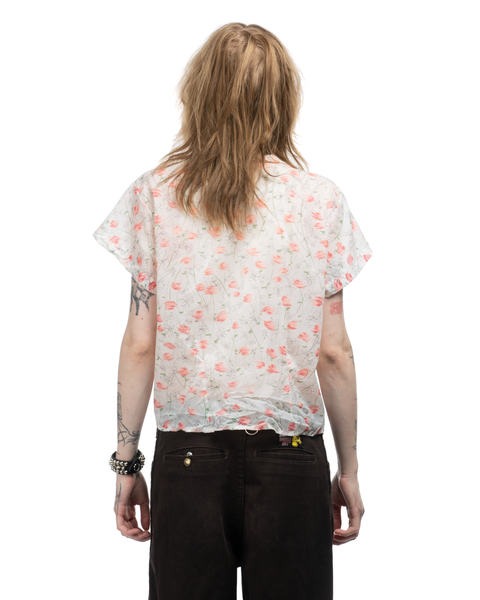 1960s Sheer Floral Loop Collar