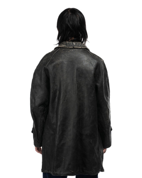 40's Creepy Leather Jacket - Medium
