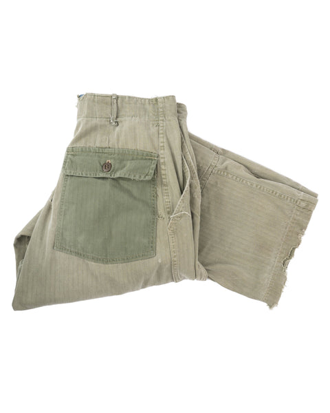 WW2 Repaired & Modified HBT Trousers - 30“ x 28“