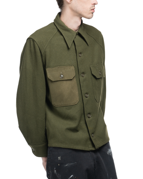 50's Two-Tone Wool Military Shirt - Large