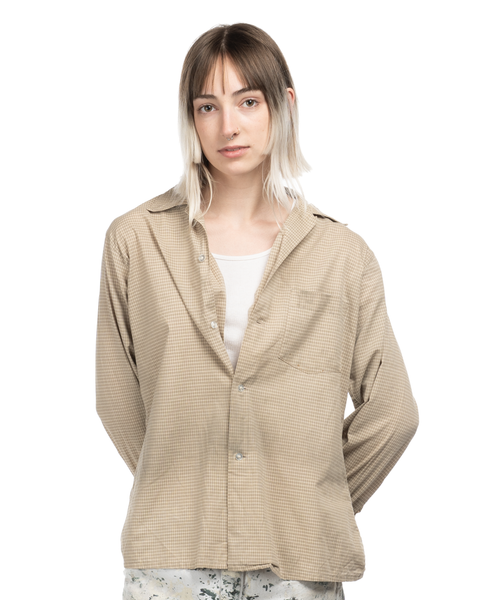 1950s Grid Pattern Arrow Button-Up