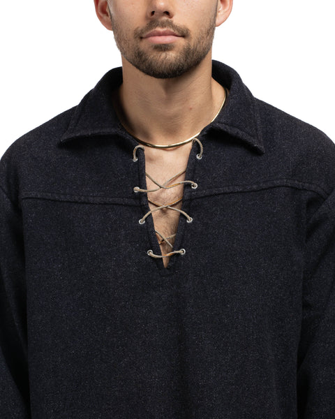 60's Raw Hide Lace Shirt - Large