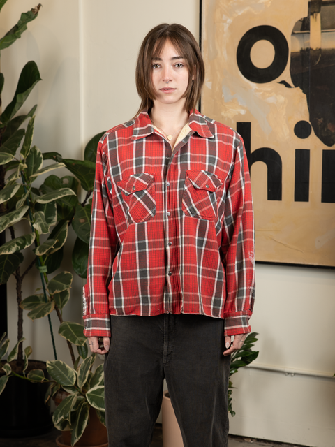 1950s Sherpa Lined Cotton Flannel