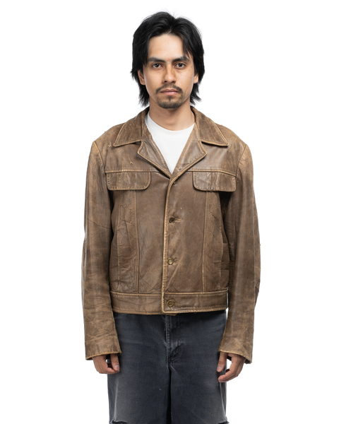 60s Leather Jacket - Medium