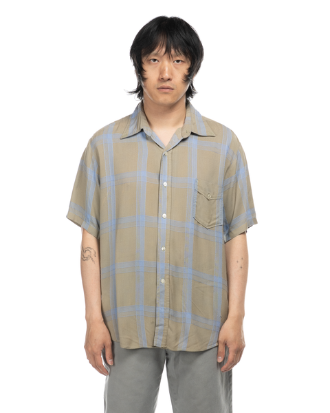 1960s Plaid Rayon Shirt