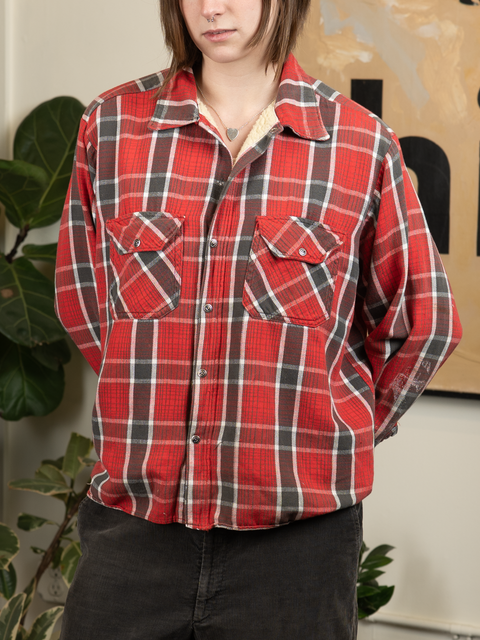 1950s Sherpa Lined Cotton Flannel