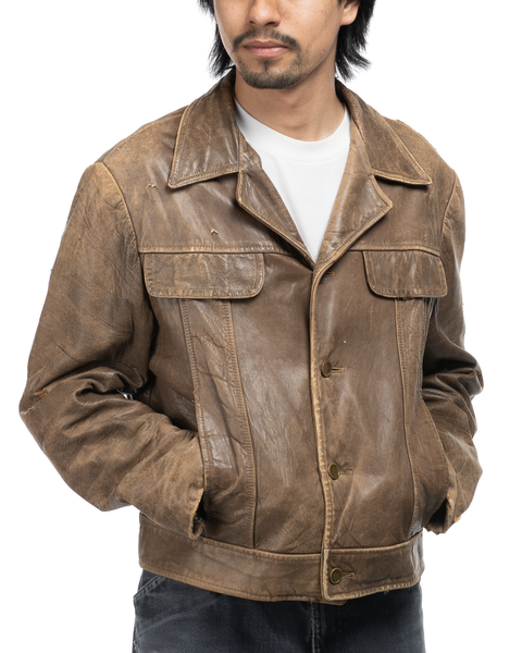 60s Leather Jacket - Medium